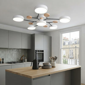 Aria Nordic Wood Flush Mount Ceiling Light
