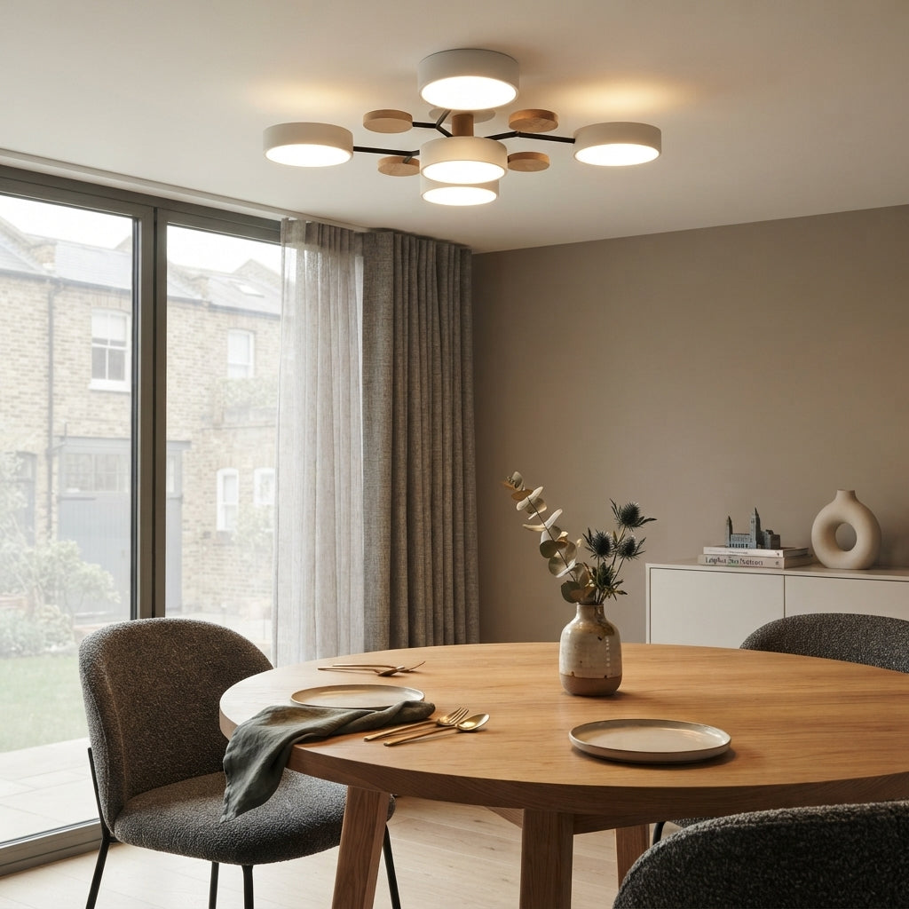 Aria Nordic Wood Flush Mount Ceiling Light