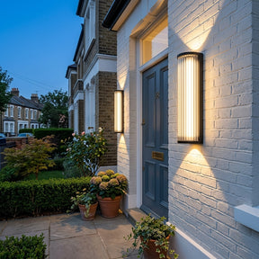 Atlas Fluted Glass Up and Down Outdoor Wall Light