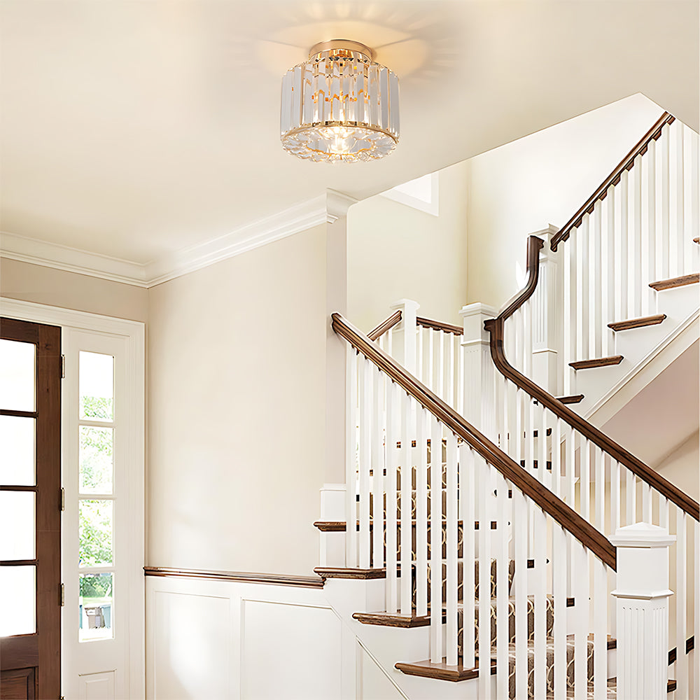 Modern Crystals Semi Flush Mount Ceiling Light for Hallway