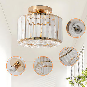 Modern Crystals Semi Flush Mount Ceiling Light for Hallway