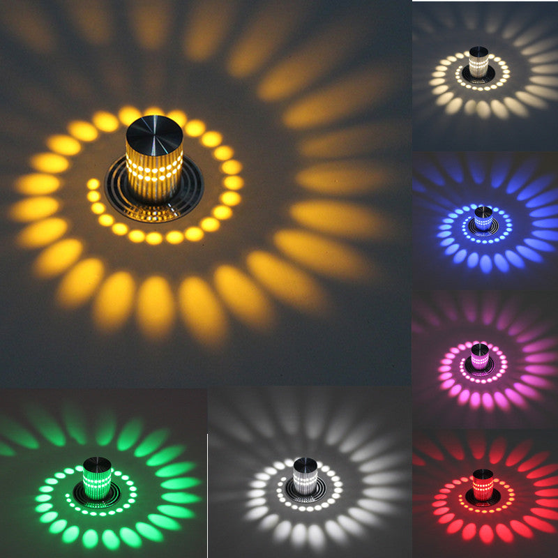 Stylish Indoor Spiral Aluminum RGB LED Wall Lights For Living Room