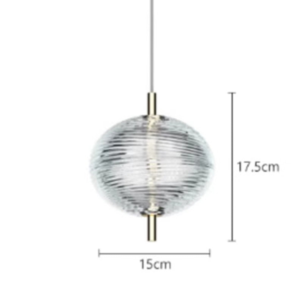 Elegant Ripple Patterned Glass LED Pendant Light
