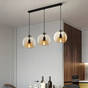 Modern Retro Copper Glass Hallway Pendant Light