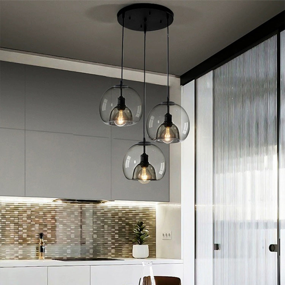 Modern Multi-Head Glass Kitchen Pendant Lighting