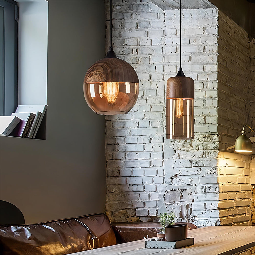 Retro Brown Organic Dining Room Pendant Lights