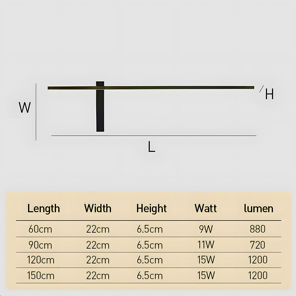 IP54 Modern Long Strip Entrance Black Outdoor LED Wall Lights