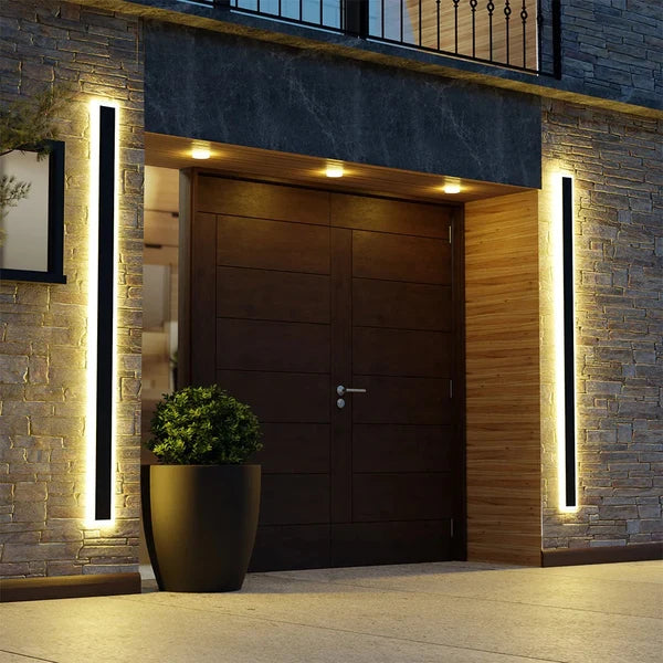 IP65 Modern Minimalism Decor Acrylic Black Outdoor LED Wall Lights