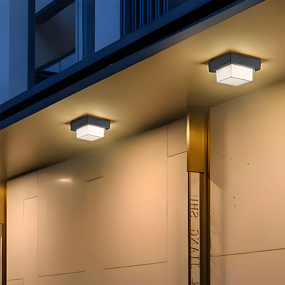 IP68 Outdoor Flush Mount  Black Patio Ceiling Light