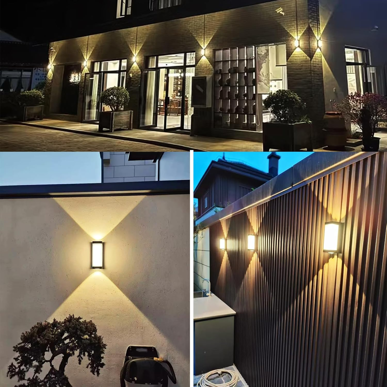 LED Waterproof Up and Down Black Outdoor Wall Lighting