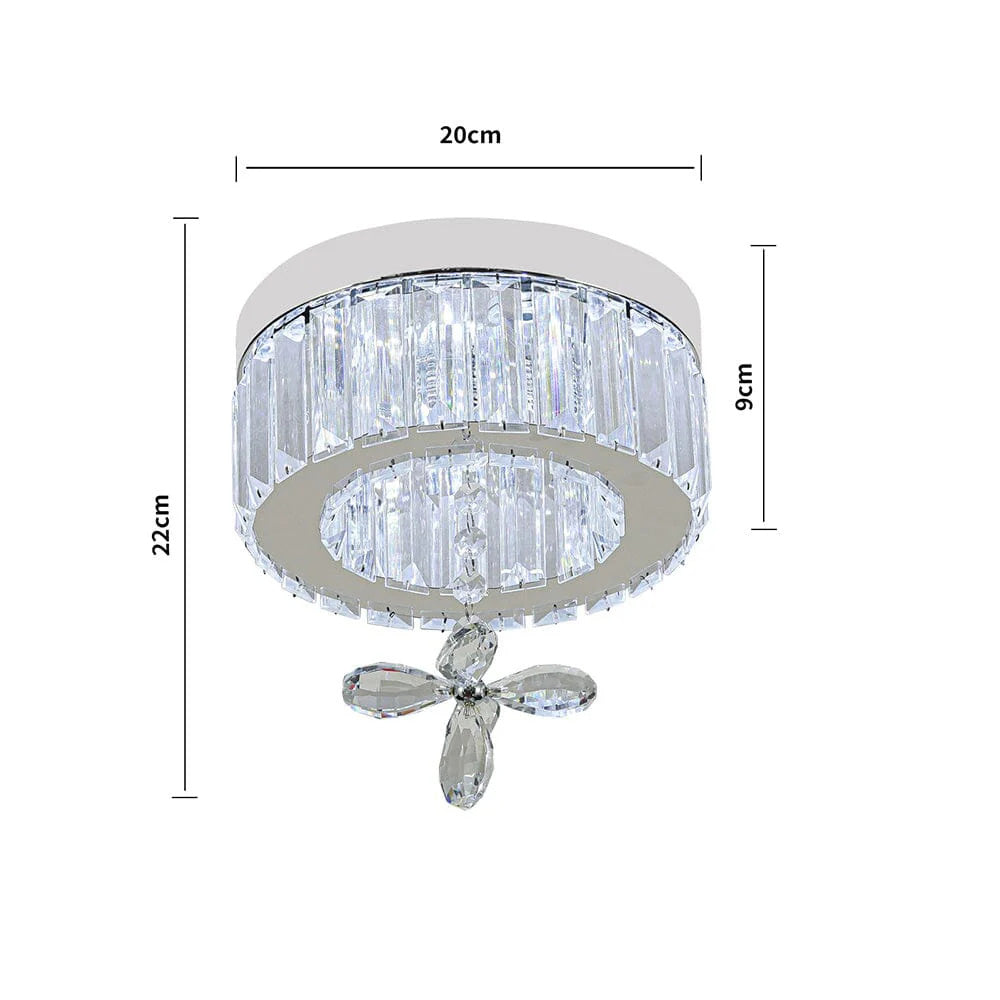 Modern Crystal Flush Mount Ceiling Light for Hallway and Bedroom