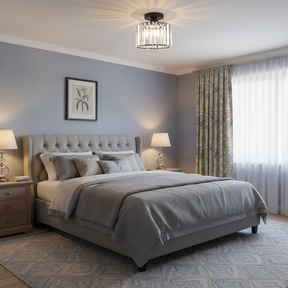 Luxury Crystal Semi-flush Mount Ceiling Light