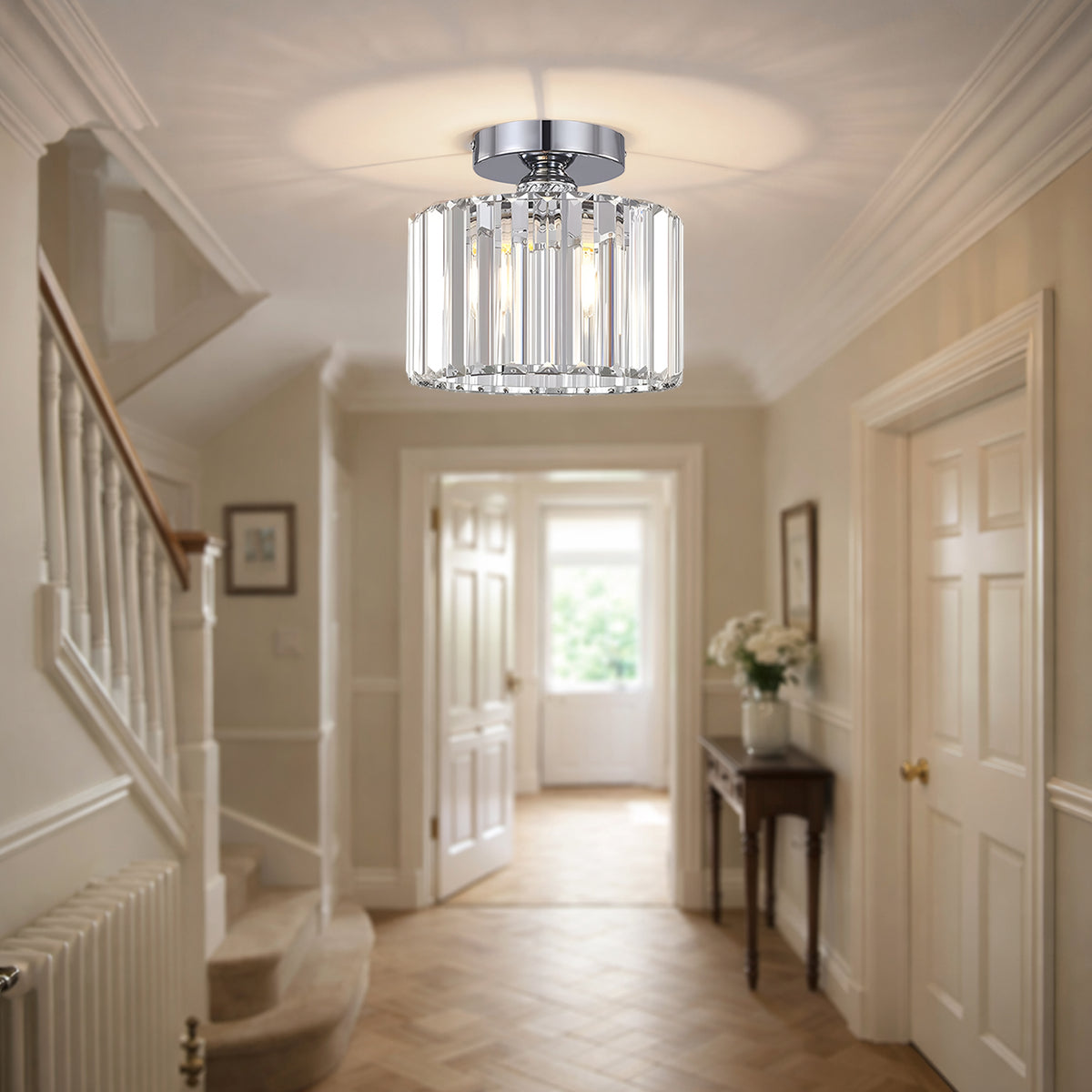 Luxury Crystal Semi-flush Mount Ceiling Light