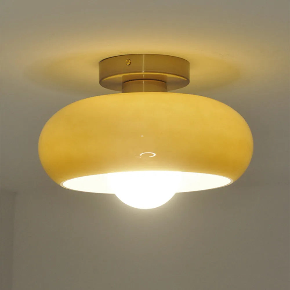 Retro Round Glass Living Room Ceiling Lights