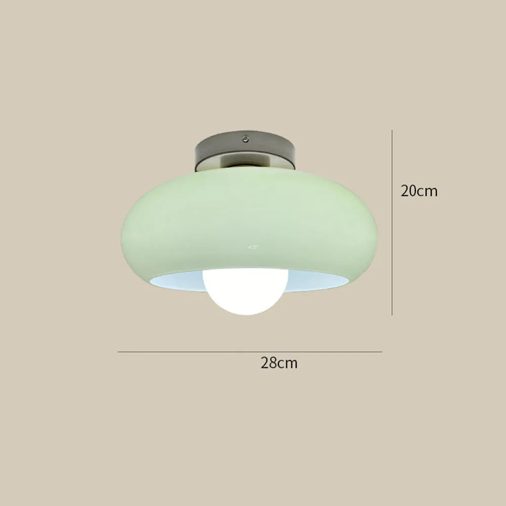 Retro Round Glass Living Room Semi Flush Ceiling Lights