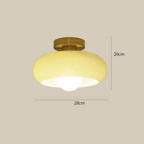 Retro Round Glass Living Room Semi Flush Ceiling Lights