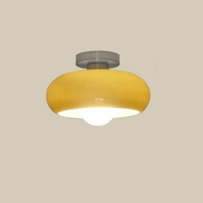 Retro Round Glass Living Room Semi Flush Ceiling Lights