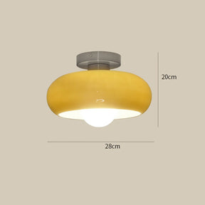 Retro Round Glass Living Room Semi Flush Ceiling Lights