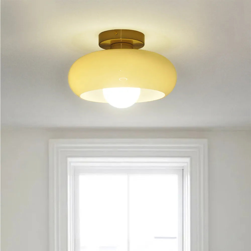 Retro Round Glass Living Room Ceiling Lights