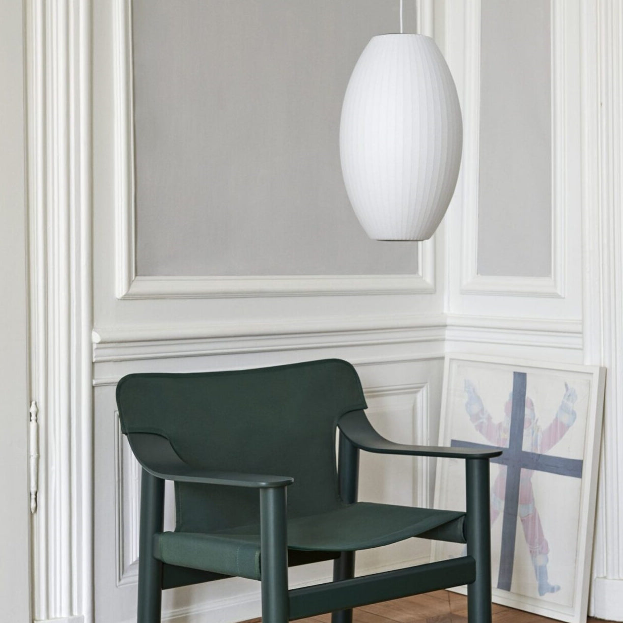 Nordic White Lantern Saucer Pendant Light For Living Room