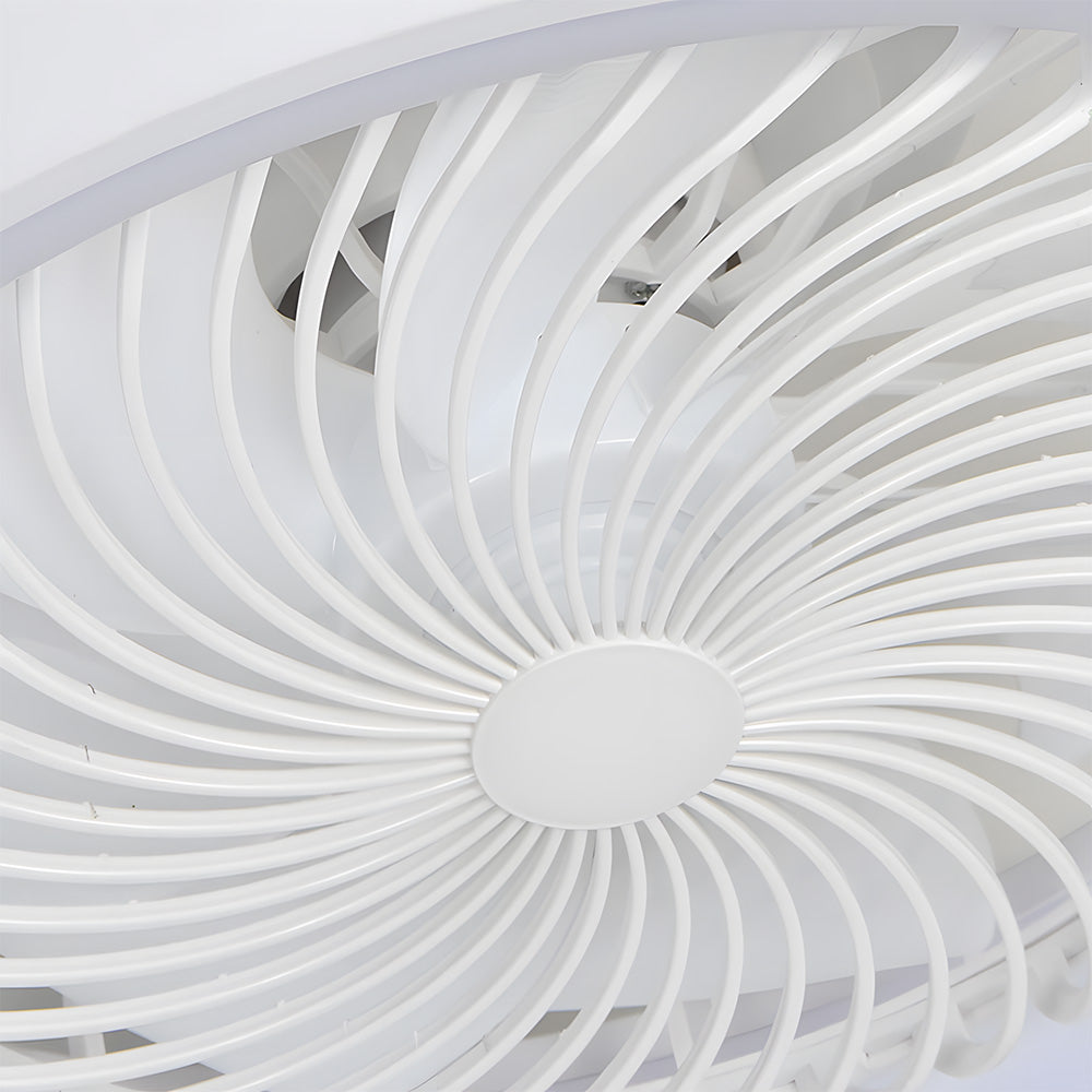 Enclosed Ceiling Fan with LED Light, 6 Speeds, Dimmable, Remote Control Ceiling Fan With Light
