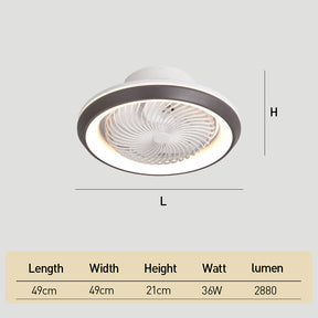 Enclosed Ceiling Fan with LED Light, 6 Speeds, Dimmable, Remote Control Ceiling Fan With Light