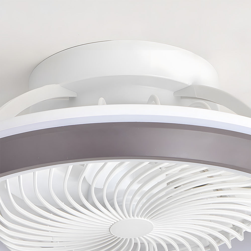 Enclosed Ceiling Fan with LED Light, 6 Speeds, Dimmable, Remote Control Ceiling Fan With Light
