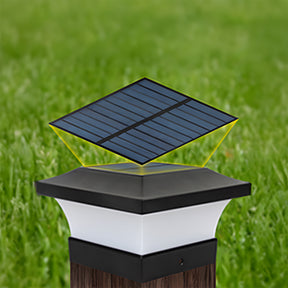 Modern Black Solar Power Lantern Outdoor Post Light