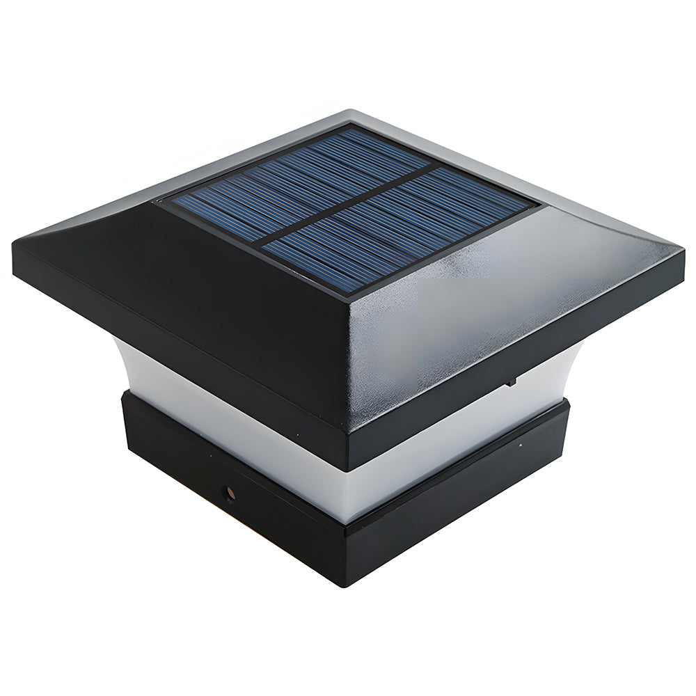 Modern Black Solar Power Lantern Outdoor Post Light