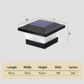 Modern Black Solar Power Lantern Outdoor Post Light