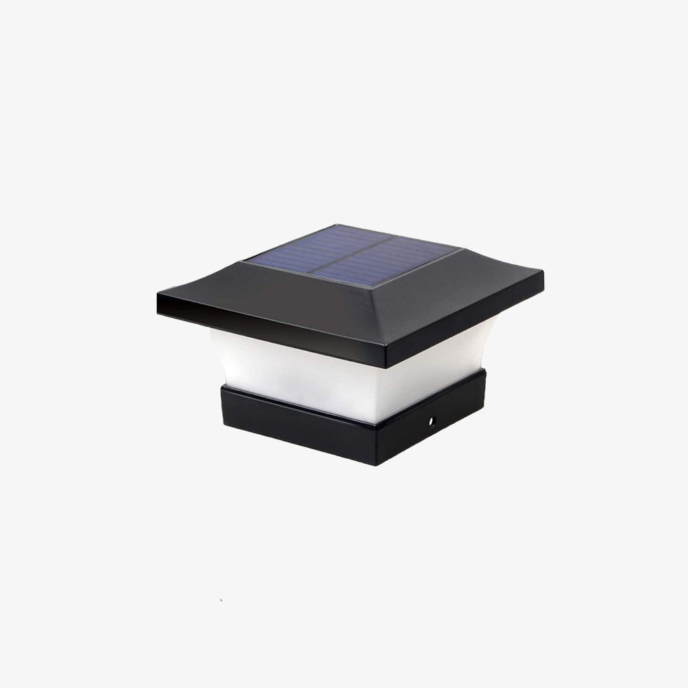 Modern Black Solar Power Lantern Outdoor Post Light
