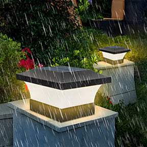 Modern Black Solar Power Lantern Outdoor Post Light