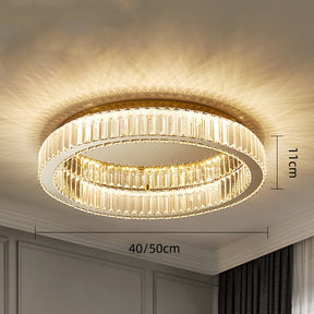 Round Crystal Ceiling Lights in Gold Colour