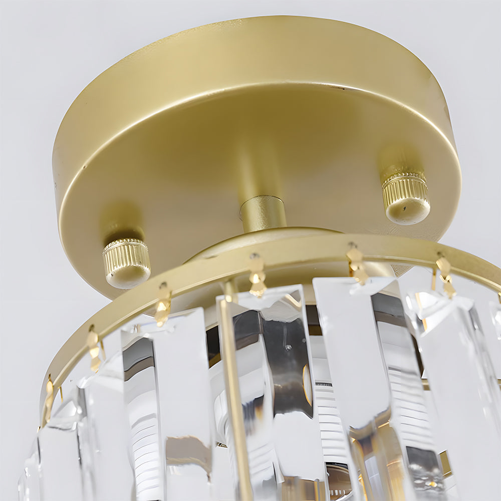 Modern Crystal Semi Flush Mount Hallway Ceiling Light