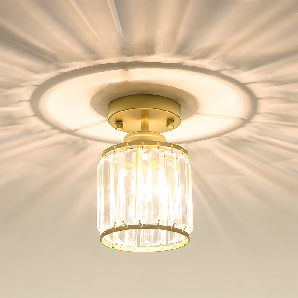 Modern Crystal Semi Flush Mount Hallway Ceiling Light