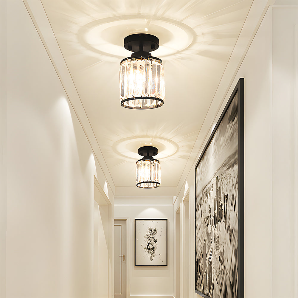 Modern Crystal Semi Flush Mount Hallway Ceiling Light
