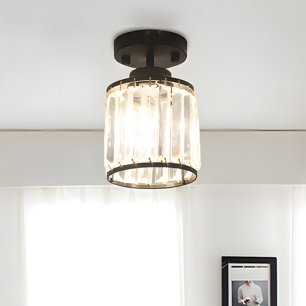 Modern Crystal Semi Flush Mount Hallway Ceiling Light