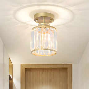 Modern Crystal Semi Flush Mount Hallway Ceiling Light