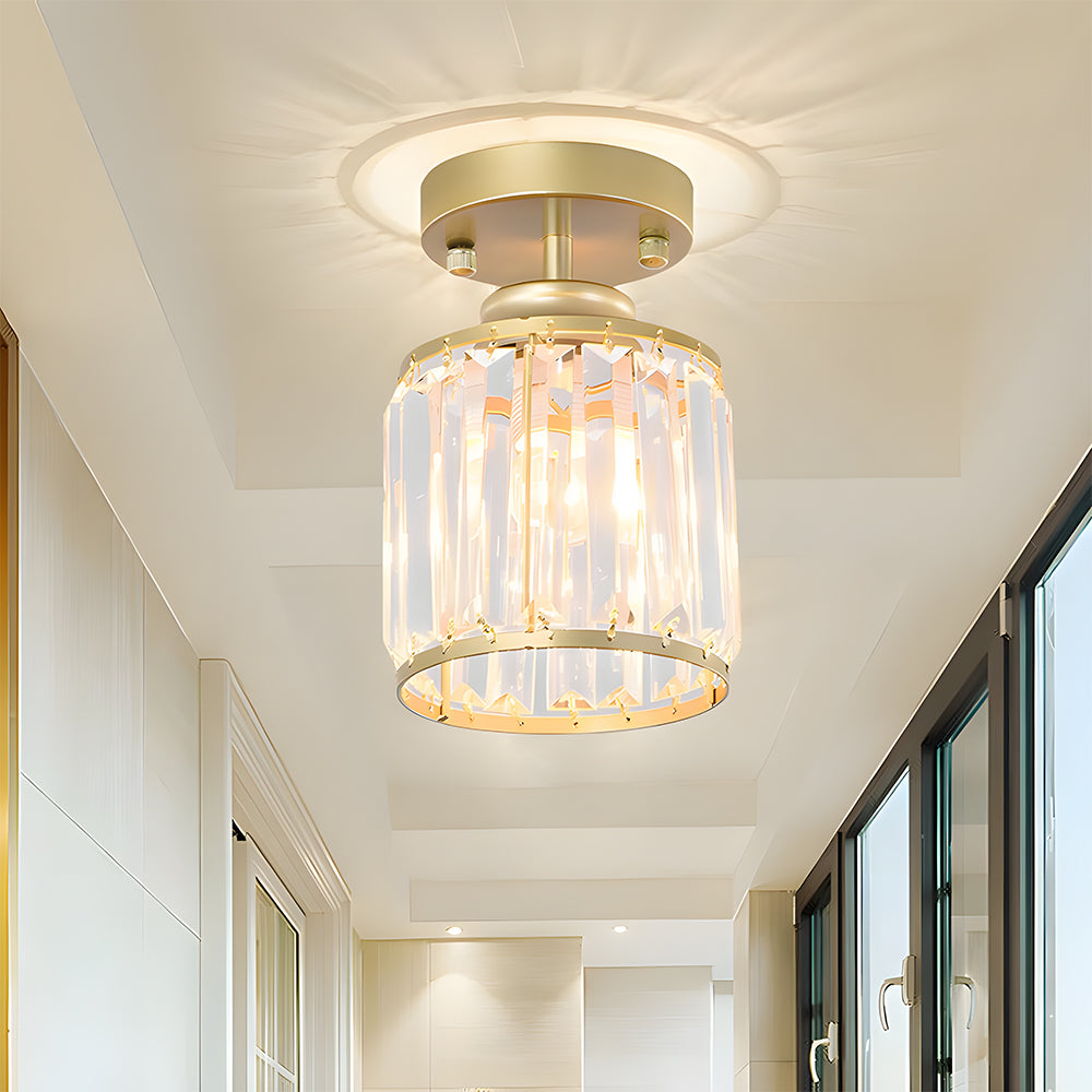 Modern Crystal Semi Flush Mount Hallway Ceiling Light
