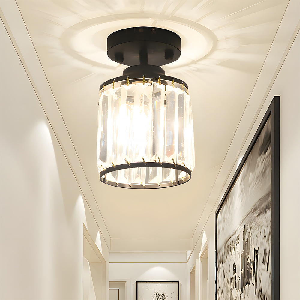 Modern Crystal Semi Flush Mount Hallway Ceiling Light