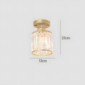 Modern Crystal Semi Flush Mount Hallway Ceiling Light