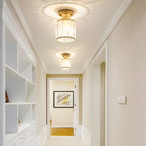 Modern Crystal Semi Flush Mount Hallway Ceiling Light