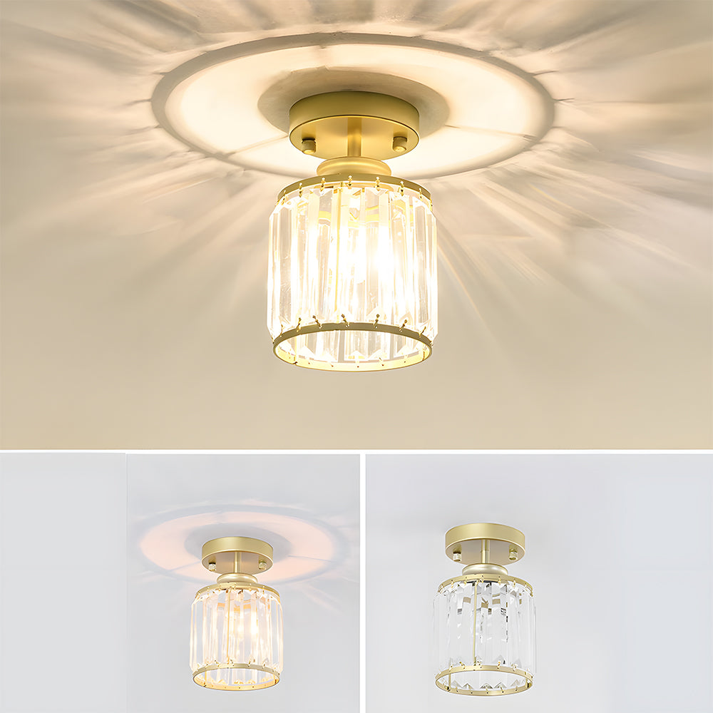 Modern Crystal Semi Flush Mount Hallway Ceiling Light