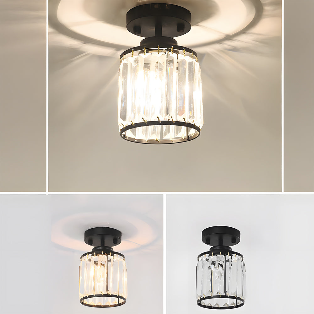 Modern Crystal Semi Flush Mount Hallway Ceiling Light