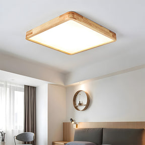 Ultra-thin Wood LED Flush Mount Ceiling Lamp