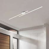 Modern Aluminium Long Strip Semi Flush Mount LED Ceiling Light For Living Room