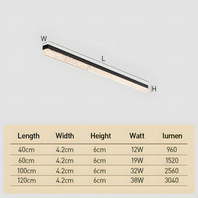 Modern Retro Black Acrylic Linear LED Ceiling Light