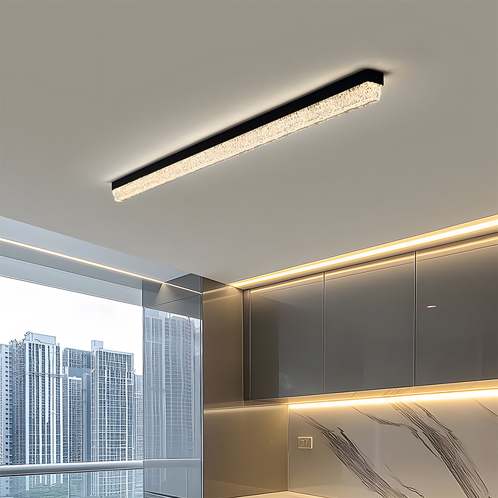 Modern Retro Black Acrylic Linear LED Ceiling Light
