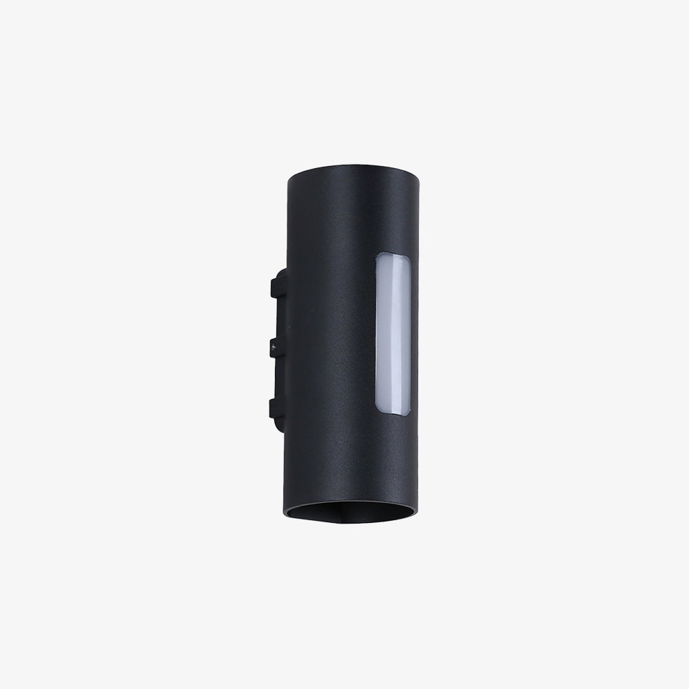 Modern Round IP65 Black LED Outdoor Wall Light in Black, Warm Light