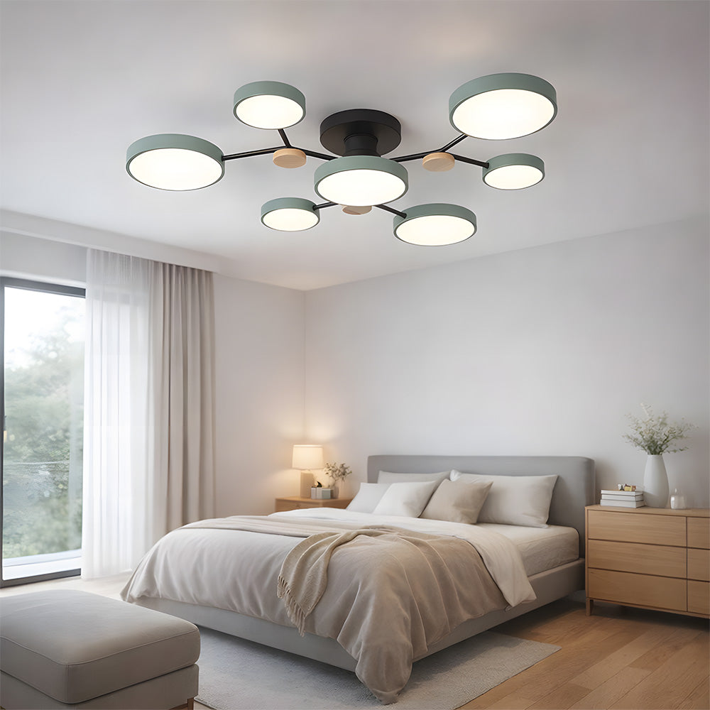 Modern Semi Flush LED Ceiling Lights for Bedroom Living Room